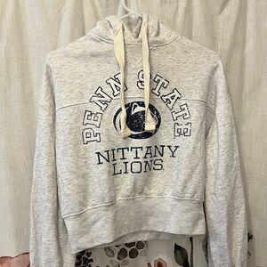 Penn State PSU Nittany Lions Hoodie Crop Top Sweatshirt Small S Grey